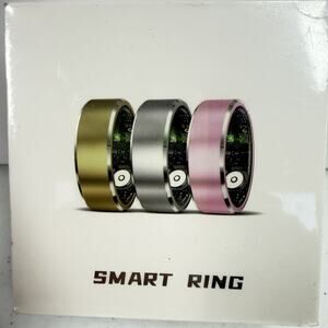 Smart Fitness Health Ring Sleep Monitor Silver Size 9 iOS Android Men/Women